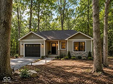 Illustrative rendering of a home in a wooded setting